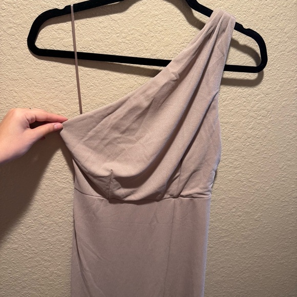 Birdy Grey One-Shoulder Kira Dress in Taupe - Picture 4 of 8